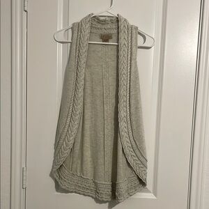 Anthropologie Cream Shrug with Textured Knit